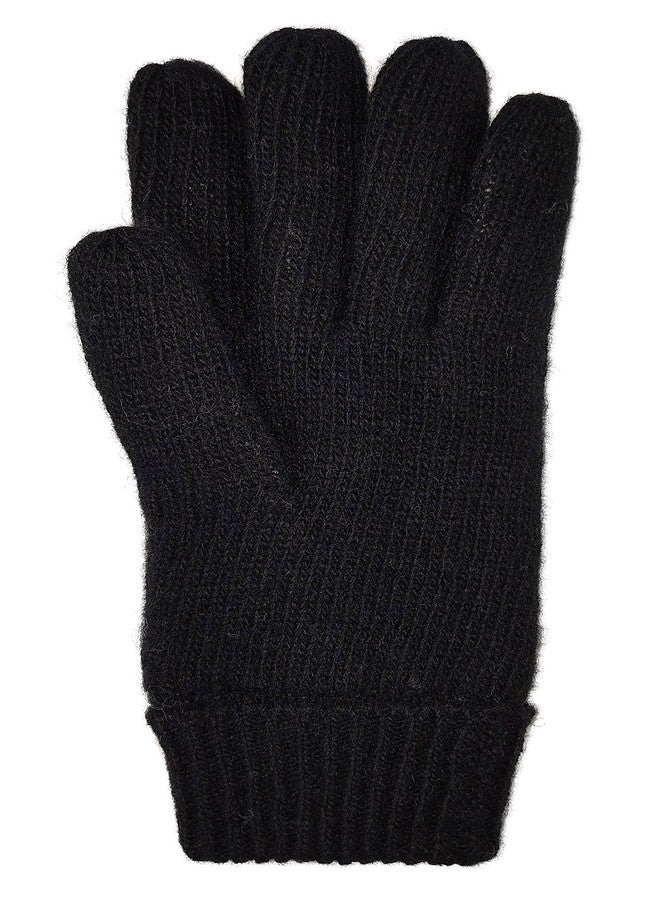 BRUCERIVER Ladie's Wool Knit Gloves with Thinsulate Lining Size M (Black) - Image 4